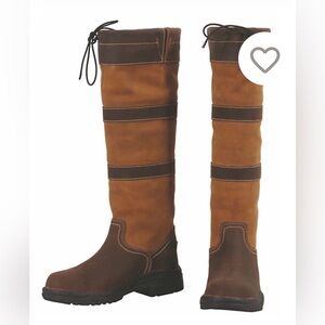 Tall Two-Tone Brown Riding Boots
